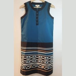 Ann Taylor Loft | Blue Geometric Shift Dress